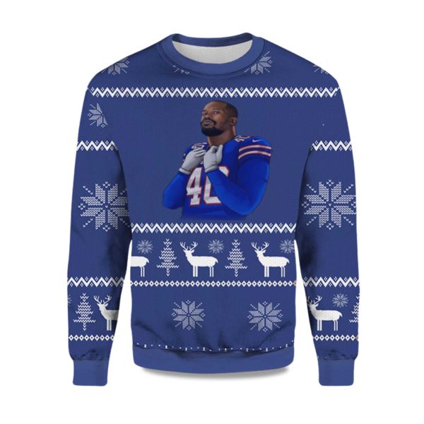 2025 Von Miller Bills Ugly Christmas Sweater 1