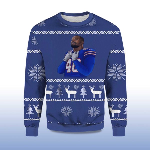 2025 Von Miller Bills Ugly Christmas Sweater 2