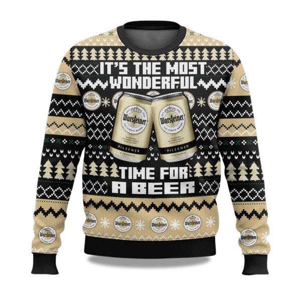 2025 Warsteiner Its The Most Wonderful Time For A Beer Christmas Ugly Sweater 1