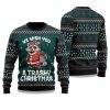 2025 We Wish You A Trashy Christmas Racoon ugly Christmas Sweater 1