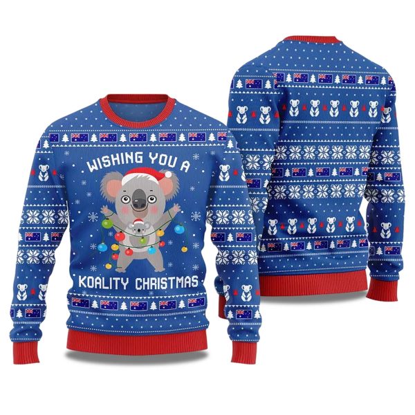 2025 Wishing You a Koality Christmas Australia Ugly Christmas Sweater 1