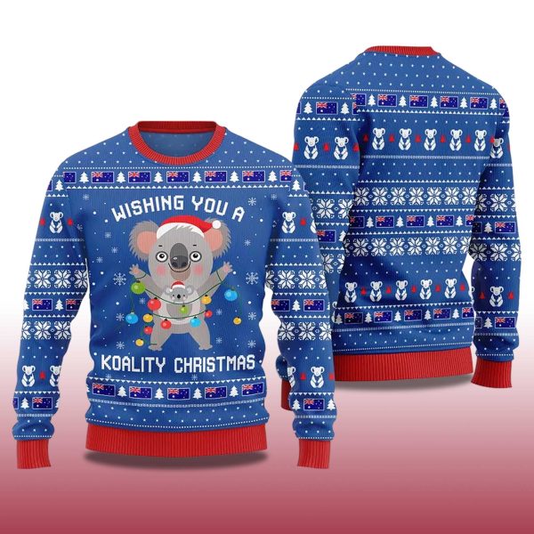2025 Wishing You a Koality Christmas Australia Ugly Christmas Sweater 2