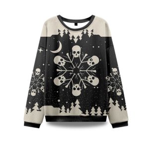 2025 Snowflake Skull Ugly Christmas Sweater 1