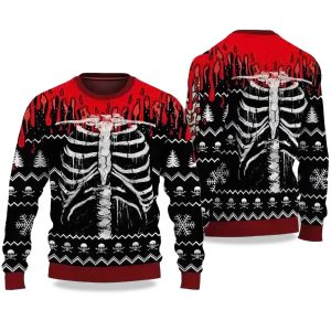 Skeleton Skull Spooky Ugly Sweater Halloween 2025 1