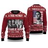 A True Patriot Charlie Kirk 1993 2025 Ugly Christmas Sweater 1