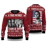 A True Patriot Charlie Kirk 1993-2025 Ugly Christmas Sweater