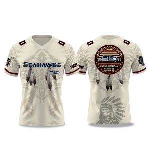 Seattle Seahawks Native American Heritage Month V neck Short Sleeve Jersey 2025Seattle Seahawks Native American Heritage 1