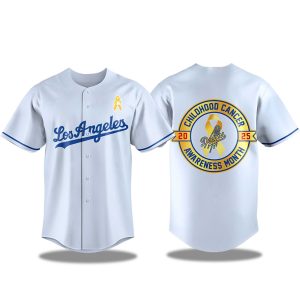 2025 Los Angeles Dodgers Child Hood Cancer awareness Jersey 1