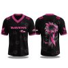Baltimore Ravens Breast Cancer Awareness Month Football 2025 V neck Short Sleeve Jersey 1