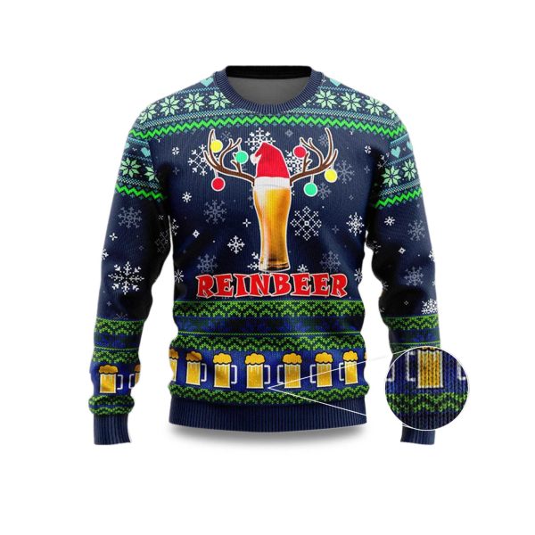 Beer Reindeer Christmas Ugly Sweater 2025 1