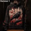 Blood Crow Back Halloween Hoodie 1