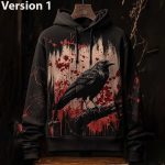 Blood Crow Back Halloween Hoodie
