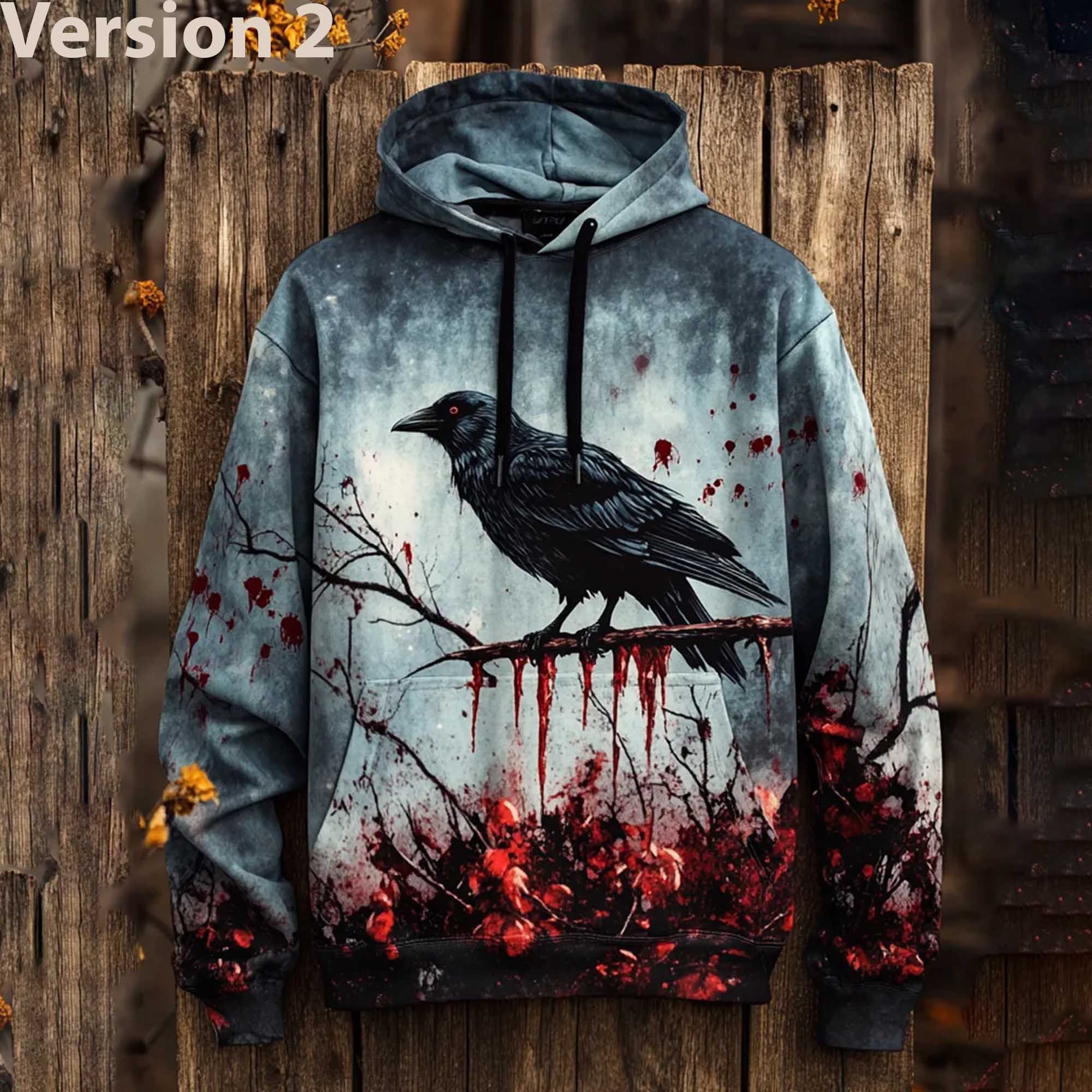 Blood Crow Back Halloween Hoodie 2 Blood Crow Back Halloween Hoodie 2