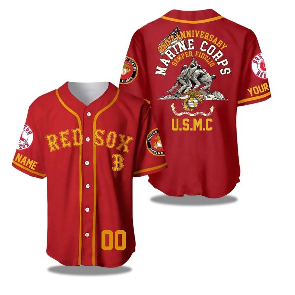 Boston Red Sox 250th Year Anniversary US Marine Corps Jersey 2025 1