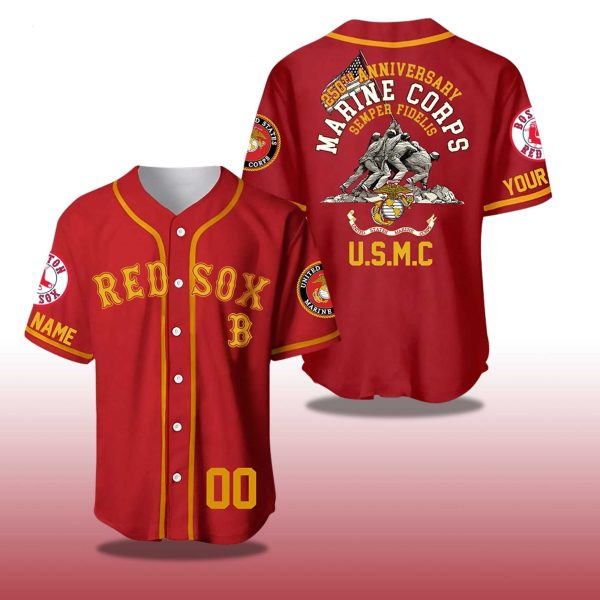 Boston Red Sox 250th Year Anniversary US Marine Corps Jersey 2025 2