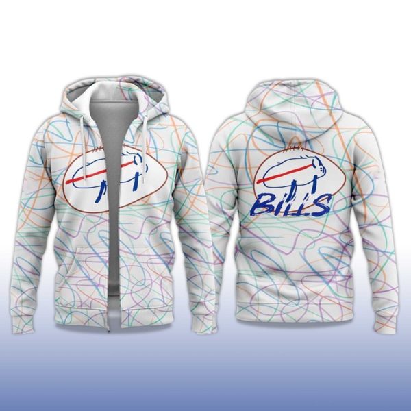 Buffalo Bills Josh Allen Billustration 2025 Zip Hoodie