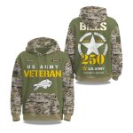 Buffalo Bills US Army 250th Anniversary Camo 2025 Hoodie