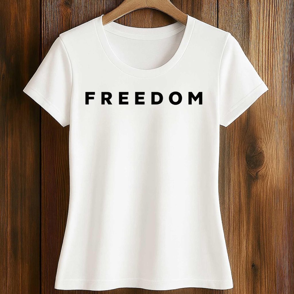 T-shirt Freedom - Coupe Classique Légère, Manches Et Ourlet Double Couture - Basique Confortable