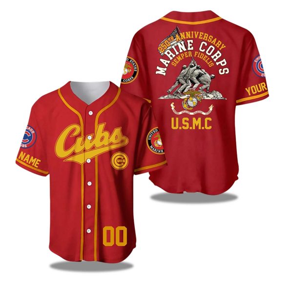 Chicago Cubs 250th Year Anniversary US Marine Corps Jersey 2025 1