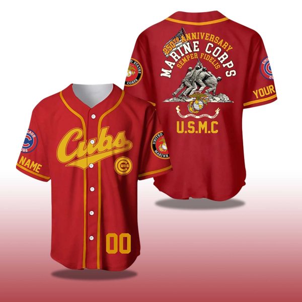 Chicago Cubs 250th Year Anniversary US Marine Corps Jersey 2025 2