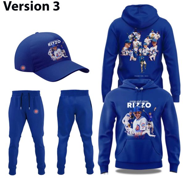 Chicago Cubs Legend Anthony Rizzo Thank You For Memories 2025 Hoodie 3