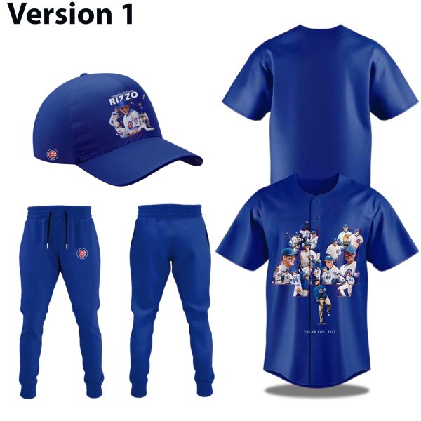 Chicago Cubs Legend Anthony Rizzo Thank You For Memories 2025 Jersey 1