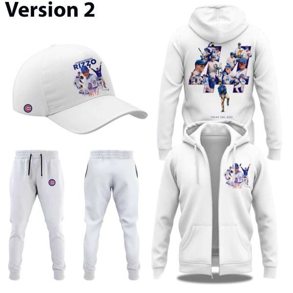 Chicago Cubs Legend Anthony Rizzo Thank You For Memories 2025 Zip Hoodie 2