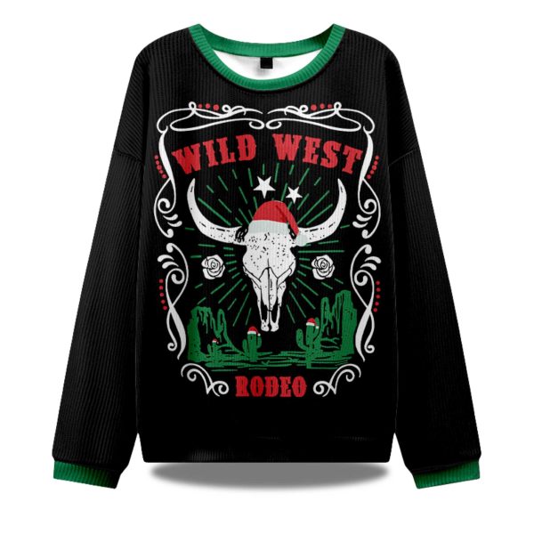Christmas Cow Skull Ugly Christmas Sweater 1
