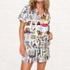 Christmas Holidays In New York Satin Pajama Set 1