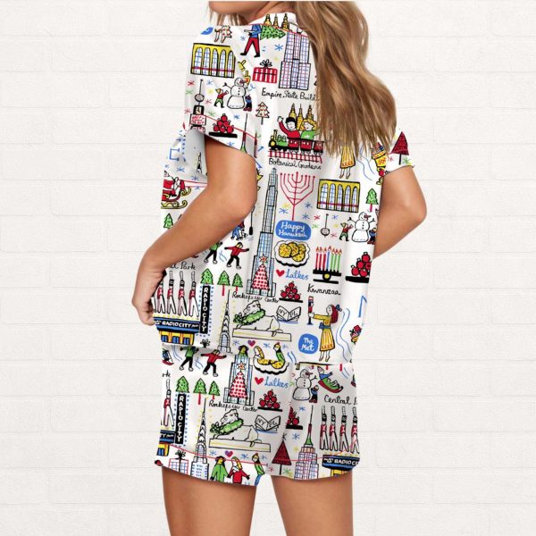Christmas Holidays In New York Satin Pajama Set 2