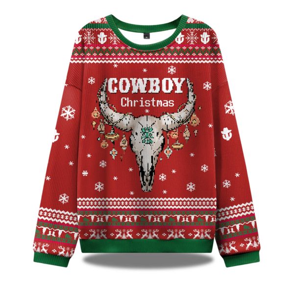 Cowboy Christmas Ugly Sweater 1