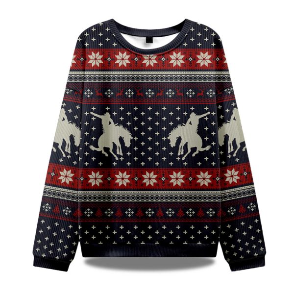 Cowboy Silhouette Ugly Christmas Sweater 1