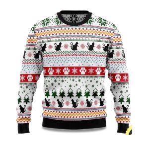 2025 Black Cat Ugly Christmas Sweater 1
