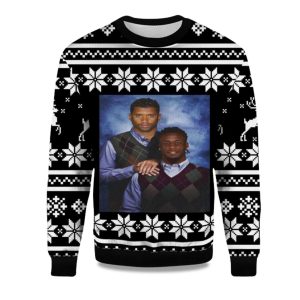 2025 Russell Wilson Jerry Jeudy Step Brother Denver Broncos Ugly Christmas Sweater 1