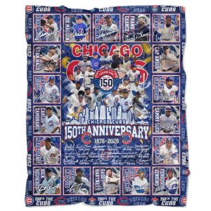 Cubs 150th Anniversary 1876 2026 Fleece Blanket