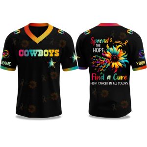 Cowboys Fight Cancer In All Color V neck Short Sleeve Jersey 2025 1