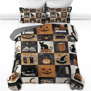 Halloween Bookish Cat All Season Bedding Set
