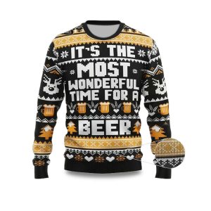 2025 Its The Most Wonderful Time For A Beer Ugly Christmas Sweater 1