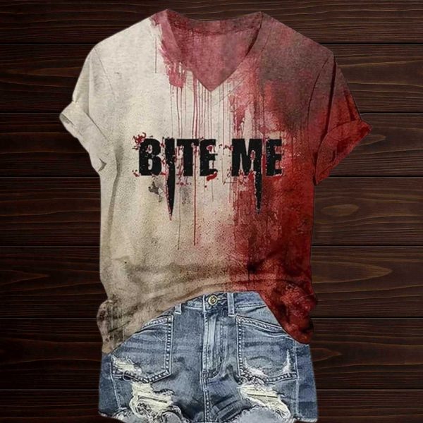 Halloween Bloody Bite Me Shirt