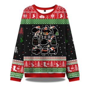 Christmas Black Cat Ugly Christmas Sweater 1