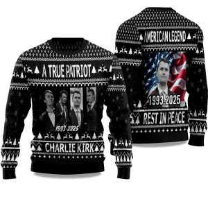 Charlie Kirk A True Patriot 1993 2025 Ugly Christmas Sweater 1