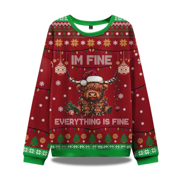 Im Fine Everything Is Fine Ugly Christmas Sweater 1