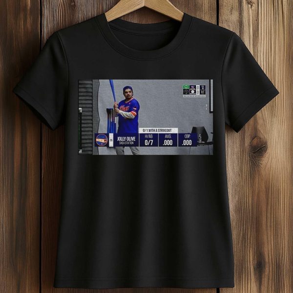 Jolly Olive 0 1 with a strikeout Baseball Shirt 2