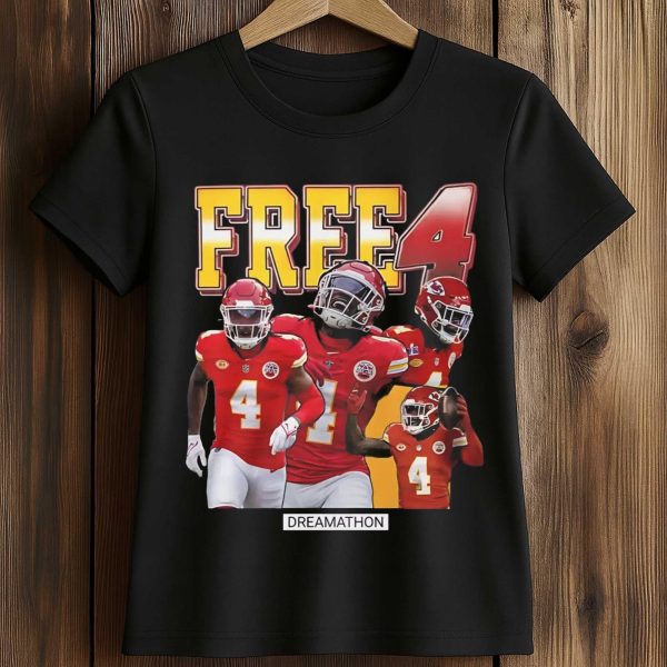 Kansas City Chiefs Rashee Rice Number 4 T Shirt 2