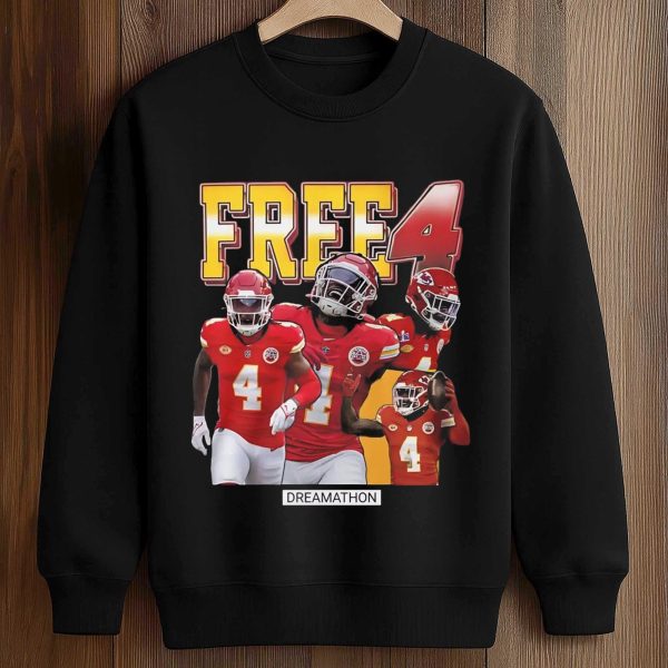 Kansas City Chiefs Rashee Rice Number 4 T Shirt 3