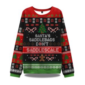 Santas Saddlebags Dont Saddlescale Ugly Christmas Sweater 1