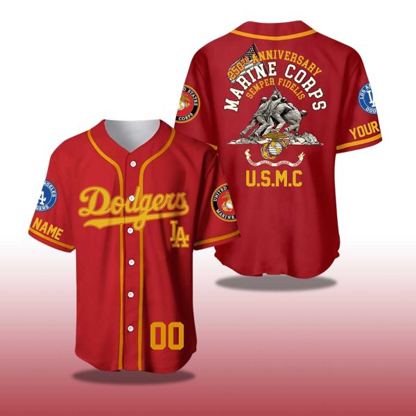 Los Angeles Dodgers 250th Year Anniversary US Marine Corps Jersey 2025 2