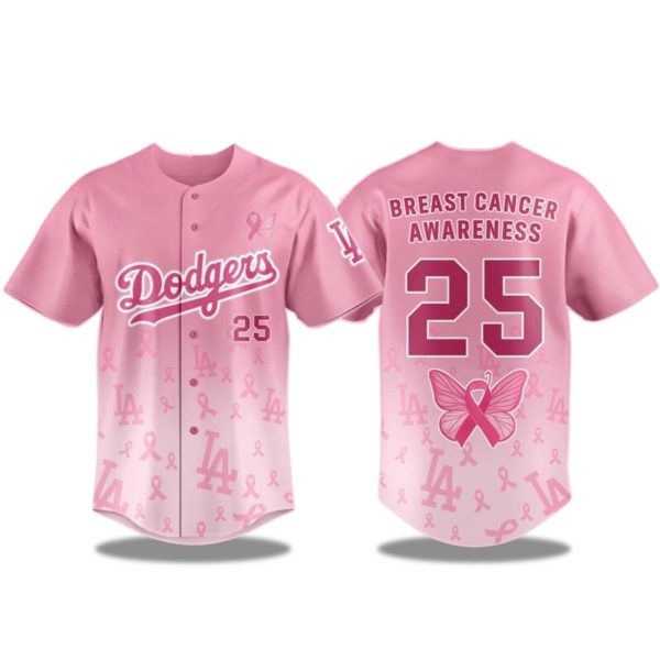 Los Angeles Dodgers Breast Cancer Awareness Jersey 2025 1