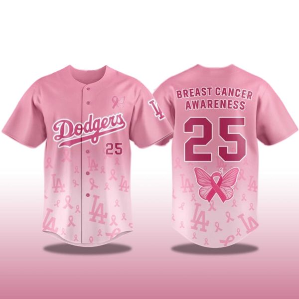 Los Angeles Dodgers Breast Cancer Awareness Jersey 2025 2