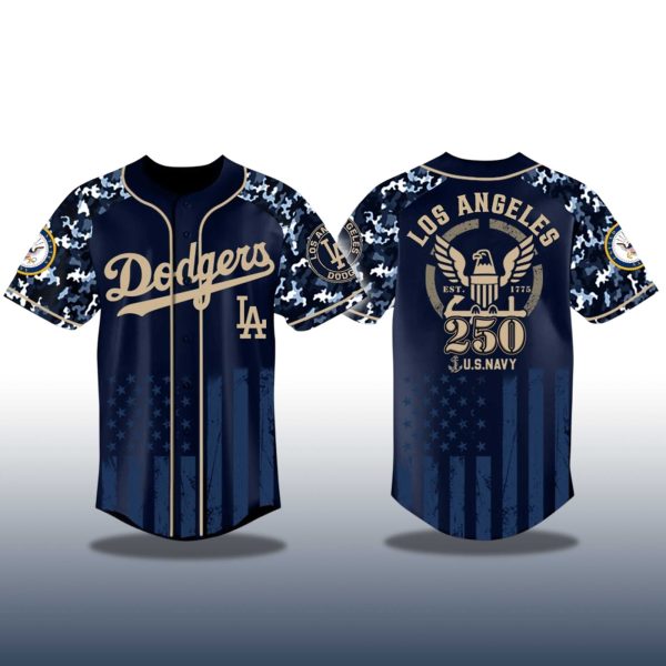 Los Angeles Dodgers US Navy 250th Birthday Baseball Jersey 2025 2